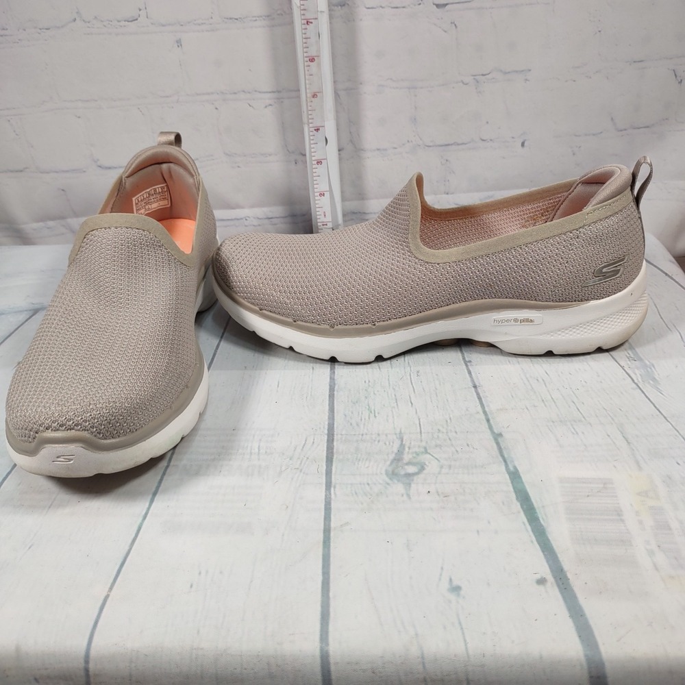 Women's Skechers Go Walk 6 Clear Virtue Slip On 124505 Natural - Size 8 Shoes - Picture 4 of 11